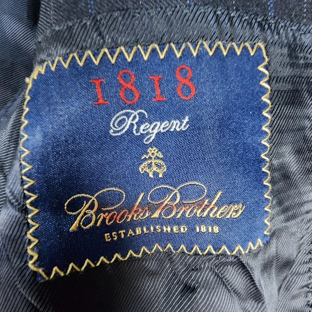 BROOKS BROTHERS 1818 Regent Sport Coat Blazer 40R Saxxon Wool Blue Pin‎ Stripe